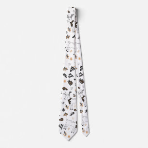 Cute Christmas Reindeer Modern Pattern Tie