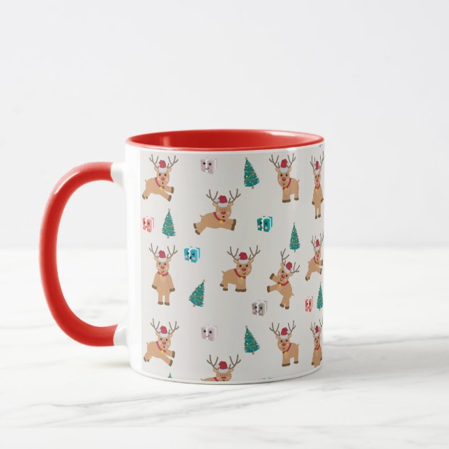Cute Christmas Reindeer  Mug (Left)