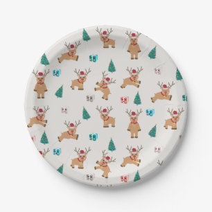 Cute Christmas Reindeer  Paper Plate