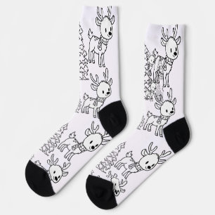 Cute Christmas Reindeer Socks