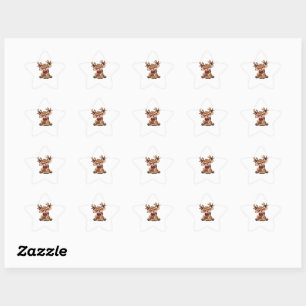 Cute Christmas Reindeer Sticker – Kawaii Winter