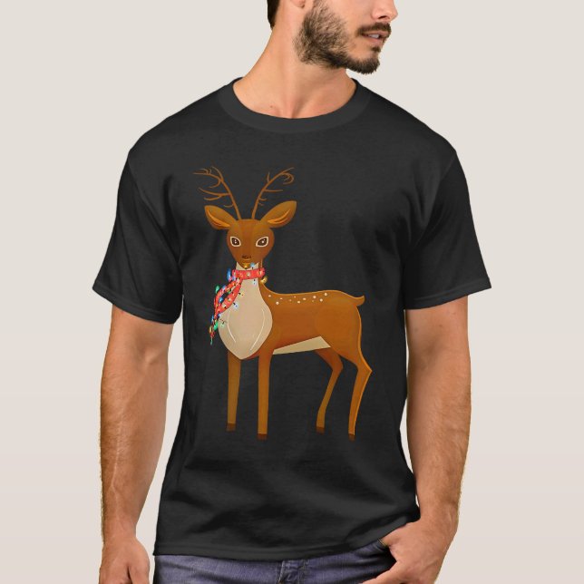 Cute Christmas Reindeer Sweet Deer T-Shirt (Front)