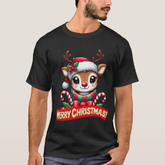 Cute Christmas Reindeer T-Shirt