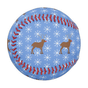 Cute Christmas Reindeer with Red Nose Baseball