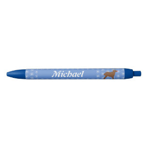 Cute Christmas Reindeer with Red Nose Custom Black Ink Pen