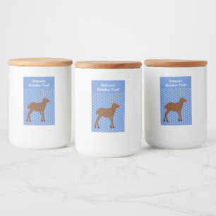 Cute Christmas Reindeer with Red Nose Custom Food Label