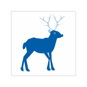 Cute Christmas Reindeer with Red Nose Self-inking Stamp