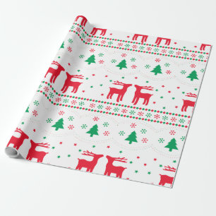 Cute Christmas Reindeer Wrapping Paper