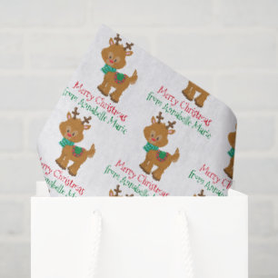 Cute Christmas Reinder Customised Kids Gift Tissue Paper