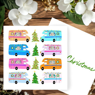 Cute Christmas Retro RV Motorhomes Xmas Holiday