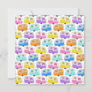 Cute Christmas Retro RV Trailers Xmas Holiday