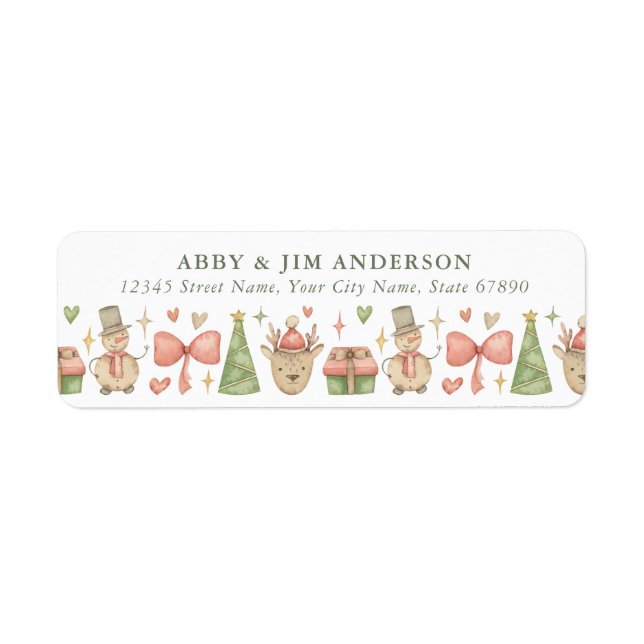 Cute Christmas Return Address Labels (Front)