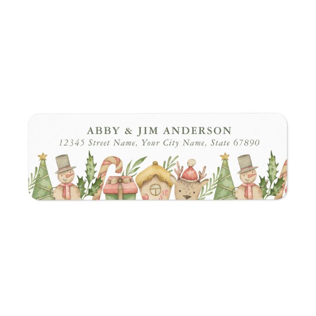 Cute Christmas Return Address Labels (Front)