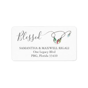 Cute Christmas Return Address Labels Blessed