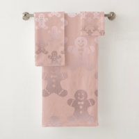 Cute Christmas Rose Gold Gingerbread Man Pattern