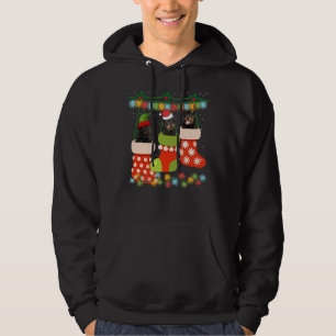 Cute Christmas Rottweiler Sock Xmas Reindeer Santa Hoodie