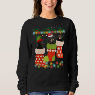 Cute Christmas Rottweiler Sock Xmas Reindeer Santa Sweatshirt