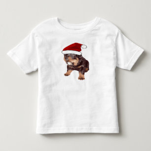 Cute Christmas Rottweiler With Red Santa Hat Toddler T-Shirt