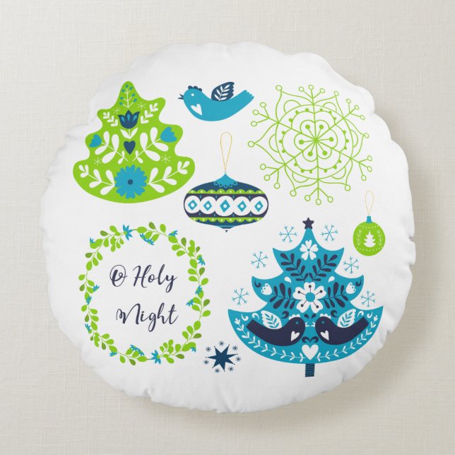 Cute Christmas Round Cushion (Front)