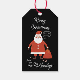 Cute Christmas Santa Claus Customisable Gift Tags