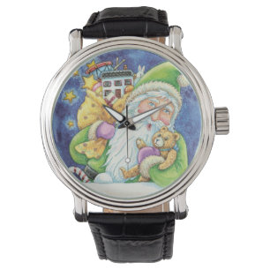 Cute Christmas, Santa Claus in Chimney with Toys Watch