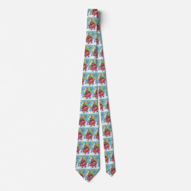 Cute Christmas, Santa Claus with Kittens and Cats! Tie (Front)