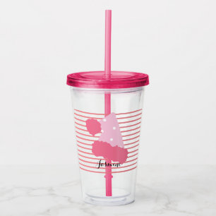 Cute Christmas Santa Dot Hat Custom Monogram Acrylic Tumbler