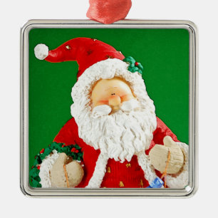Cute christmas santa figure metal ornament