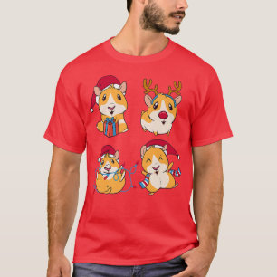 Cute Christmas Santa guinea pigs Happy Holidays T-Shirt