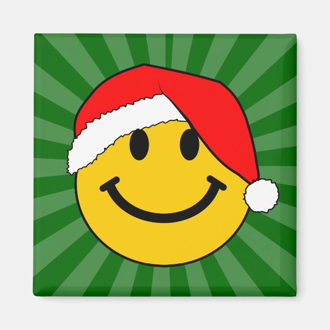 Cute Christmas Santa Happy Face Magnet (Front)