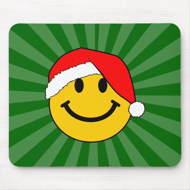 Cute Christmas Santa Happy Face Mouse Pad (Front)