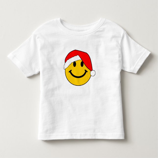 Cute Christmas Santa Happy Face Toddler T-Shirt (Front)