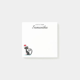Cute Christmas Santa Hat Black Cat Post-it Notes