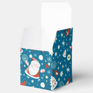 Cute Christmas Santa Pattern Cube Favour Box