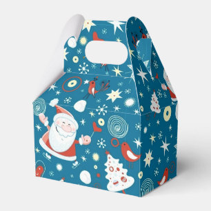 Cute Christmas Santa Pattern Gable Favour Box