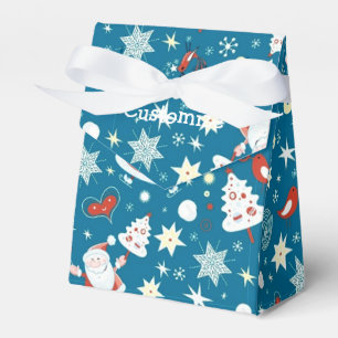 Cute Christmas Santa Pattern Tent Favour Box