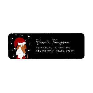 Cute Christmas Santa Paws Dog Customisable Return Address Label