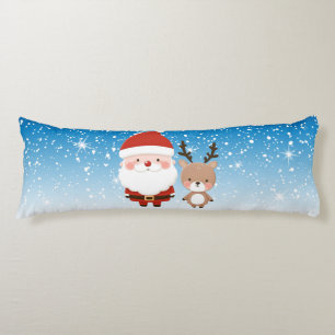 Cute Christmas Santa & Reindeer Body Cushion
