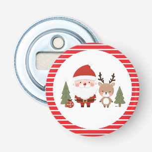 Cute Christmas Santa & Reindeer Bottle Opener