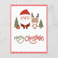 Cute Christmas Santa & Reindeer