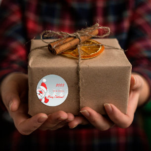 Cute Christmas Santa snow Classic Round Sticker