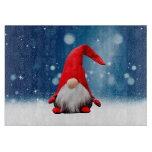 Cute Christmas Santa Snow Stars Cutting Board