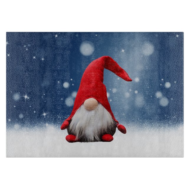 Cute Christmas Santa Snow Stars Cutting Board (Front)