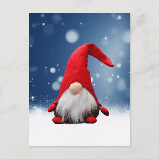 Cute Christmas Santa Snow Stars Holiday Postcard (Front)