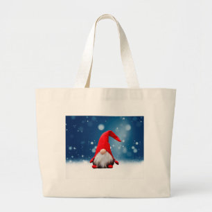 Cute Christmas Santa Snow Stars Large Tote Bag