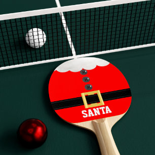 Cute Christmas Santa Suit Funny Festive Red Ping Pong Paddle