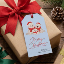 Cute Christmas Seal Family Personalizable