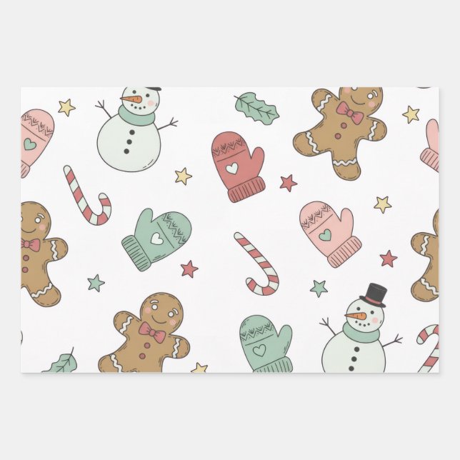 Cute Christmas Seamless Pattern Wrapping Paper – G (Front)
