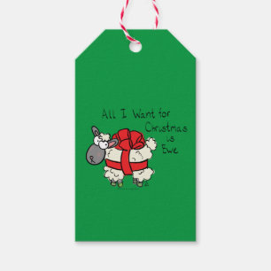 Cute Christmas Sheep Cartoon Gift Tags