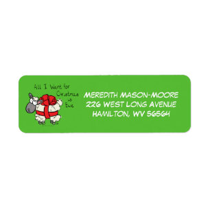 Cute Christmas Sheep Cartoon Return Address Label